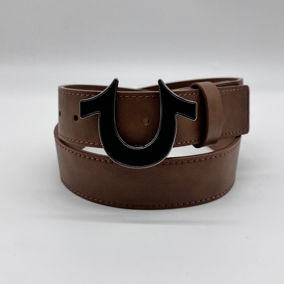 TRUE RELIGION BELT  Sage III Belt With Black Plaque Buckle 34 - Picture 1 of 15